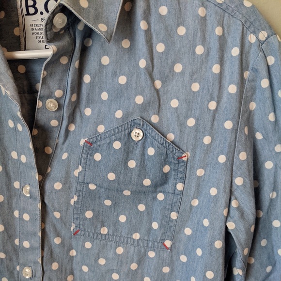 Vintage Polka Dot Chambray Button Down - Picture 2 of 5